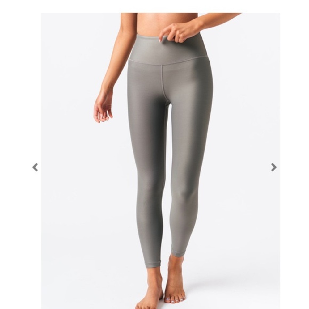 Zyia Gray Metaliic leggings.